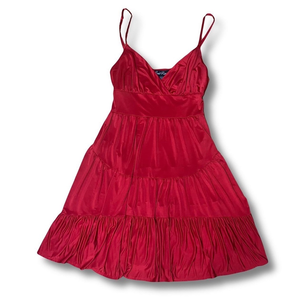 2000s red layered dress